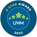 UWM 2025 5-Star Service Award badge