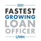 UWM 2021 Fastest Growing Loan Officer badge